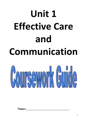 HSC01 Effective Care and Communication | Teaching Resources