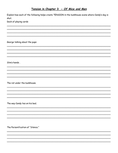 Of Mice and Men Worksheets and Activities | Teaching Resources