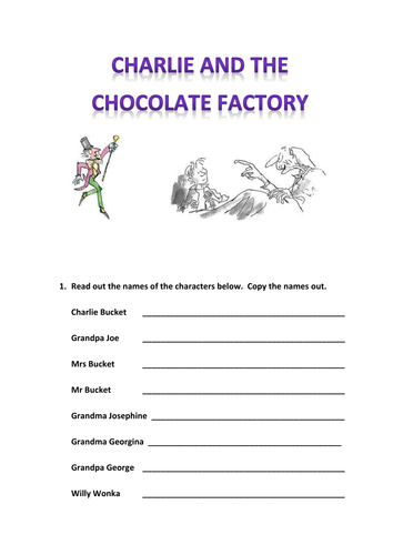 Charlie and the Chocolate Factory-themed worksheet | Teaching Resources