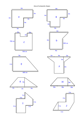 Printables Area Of Composite Shapes Worksheet area of composite shapes worksheet plustheapp by alicecreswick teaching resources tes
