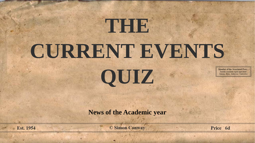 Fun Weekly News Quiz Updated Every School Week Teaching Resources