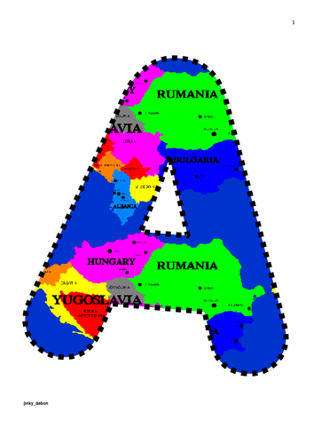 A4 Map of Europe Themed Alphabet and Numbers