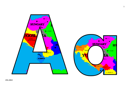 Map of Europe Themed Alphabet and Numbers | Teaching Resources