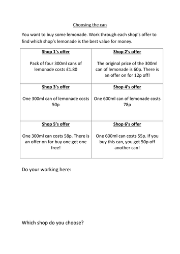 money problems decimals teaching resources
