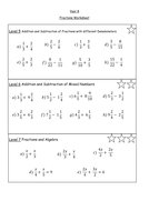 ks3 fractions mixed improper add and subtract