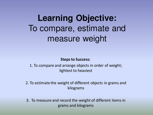 Measuring Weight: Grams and Kilograms | Teaching Resources