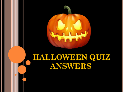 Halloween Quiz Answers Teaching Resources