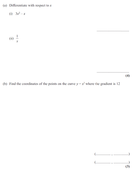 IGCSE Exam questions on calculus dy dx | Teaching Resources