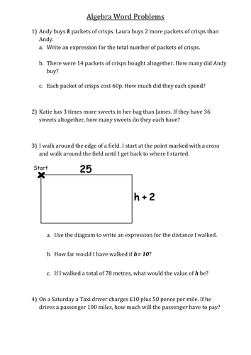 algebra word problems teaching resources