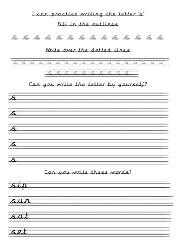 Handwriting sheets a-t lead in lines pre-cursive ...