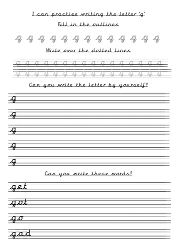 Handwriting sheets a-t lead in lines pre-cursive | Teaching Resources