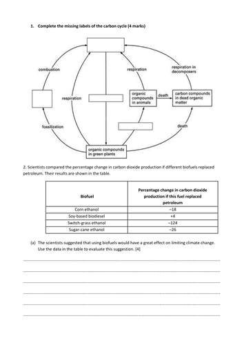 Carbon cycle and biofuels | Teaching Resources