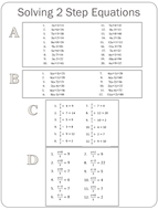 Solving 2 step equations | Teaching Resources