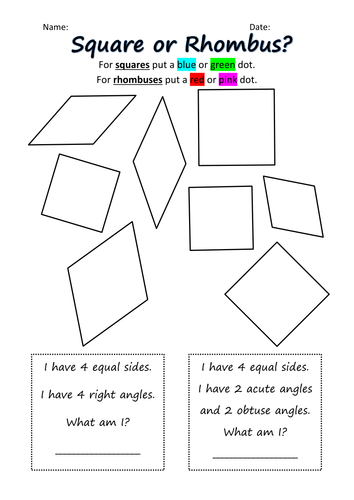 Quadrilateral Sorting Worksheets | Teaching Resources