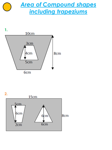 area of compound shapes functional gcse exam qs