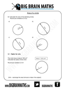 Areas & circumferences of Circles & Sectors/Arcs | Teaching Resources