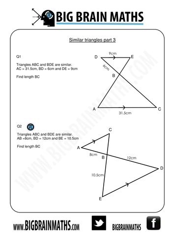 Every worksheet for Similar triangles and shapes | Teaching Resources