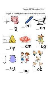 sound  sheet initial UK on and worksheets P CVC  joop09 and by  cvc  worksheet