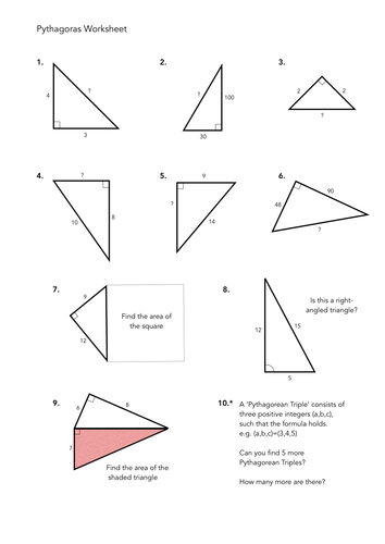 Worksheets Pythagorean Triples Worksheet pythagoras worksheets by jwmcrobert teaching resources tes worksheet 1 pdf