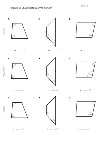 Angles in Quadrilaterals | Teaching Resources
