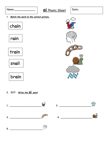 ai worksheet phase 3 teaching resources