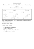 adverbs live worksheet for grade 2