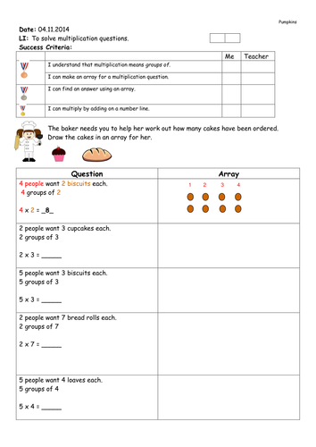 introducing multiplication to year 2 teaching resources