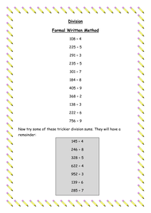 division bus stop method resources tes