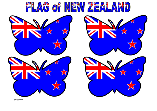 Butterfly Themed Flag of New Zealand