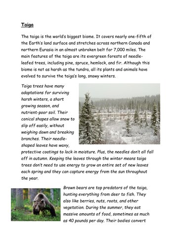 Biomes Lesson | Teaching Resources
