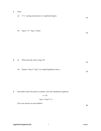 Mastering Logarithmic Equations with Examples and Solutions