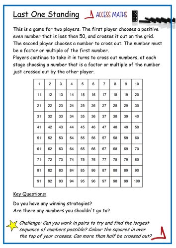 Multiples And Factors Game | Teaching Resources