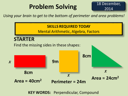 how to solve area and perimeter word problems