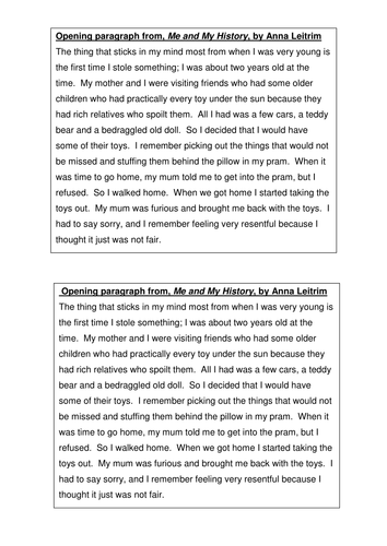 autobiography examples year 7