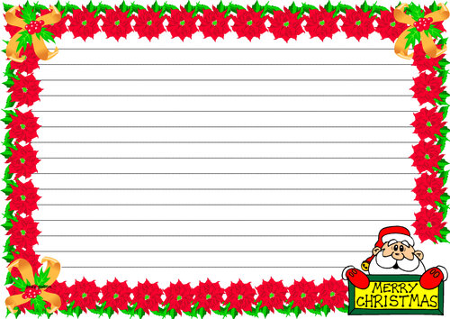 Christmas Day Themed Lined paper and Pageborders | Teaching Resources