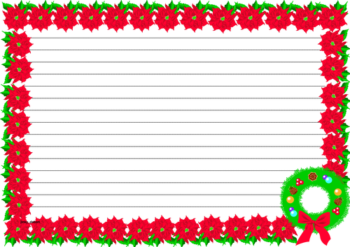 Christmas Day Themed Lined paper and Pageborders | Teaching Resources