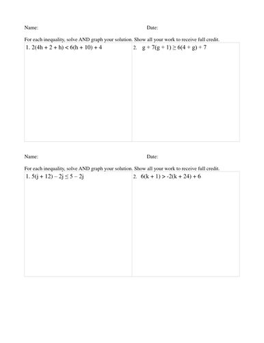 Solving Inequalities | Teaching Resources