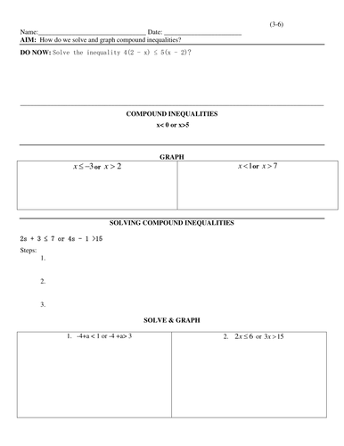 Solving Inequalities | Teaching Resources