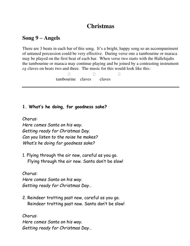 "Angels"  A Christmas song  Teaching Resources