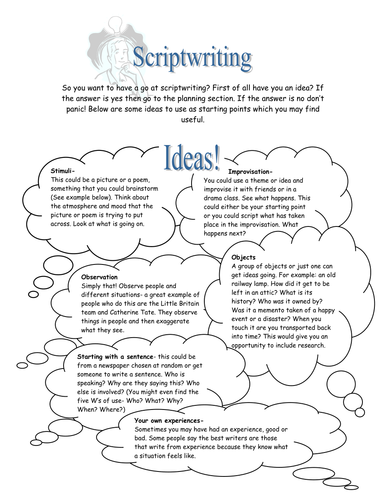 scriptwriting teaching resources