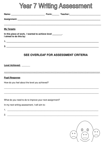 Student speak Writing self evaluation sheet | Teaching Resources