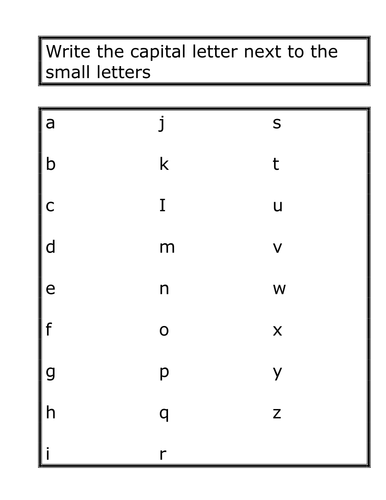 Capital letter and Small letters. | Teaching Resources