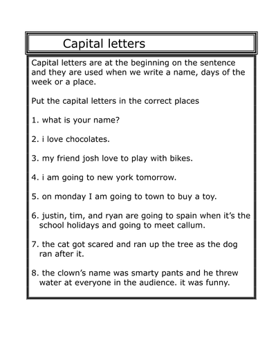 Capital Letters | Teaching Resources