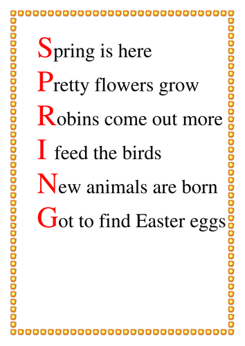 Acrostic Poem Examples Ks1