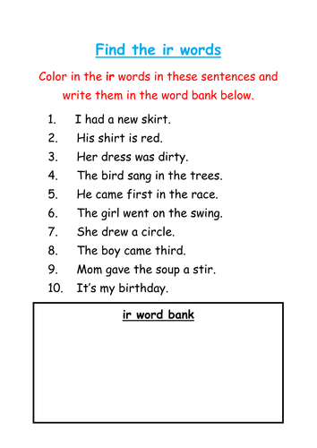 find-and-color-the-ir-words-teaching-resources