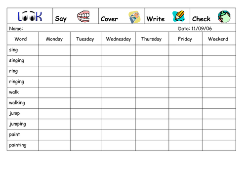 spelling sheets teaching resources