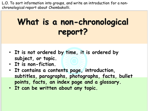 non chronological report writing ppt