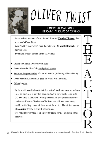 Historical/Author background for Oliver Twist | Teaching Resources