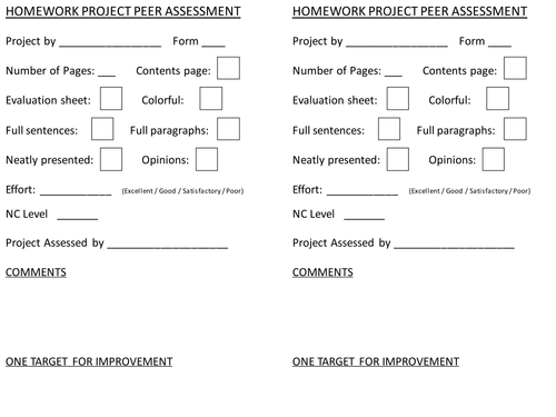 homework project activities