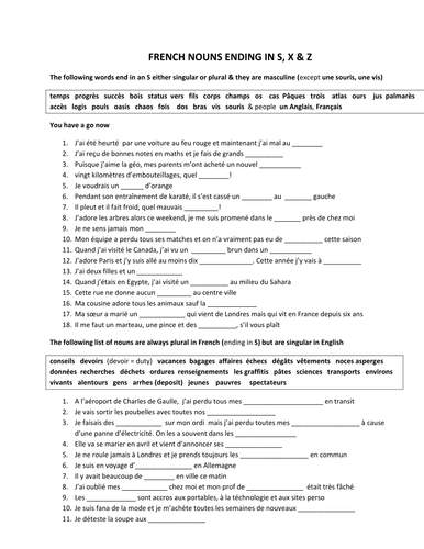 french-nouns-ending-in-s-x-and-z-teaching-resources